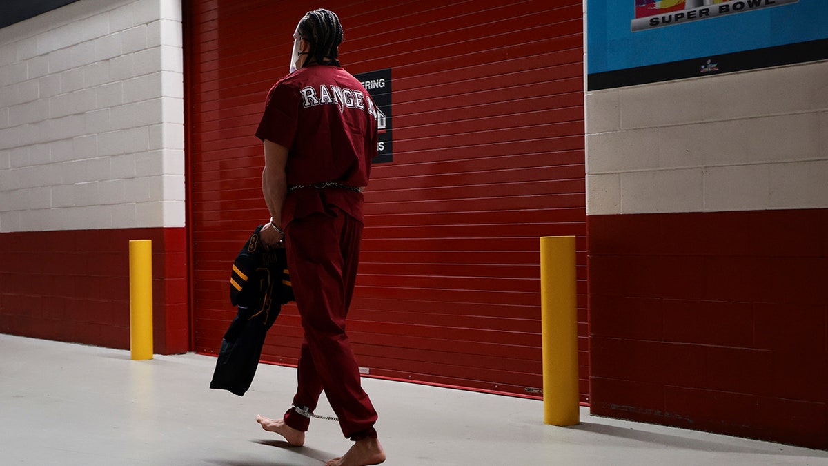 Mack Hollins arrives before the Super Bowl