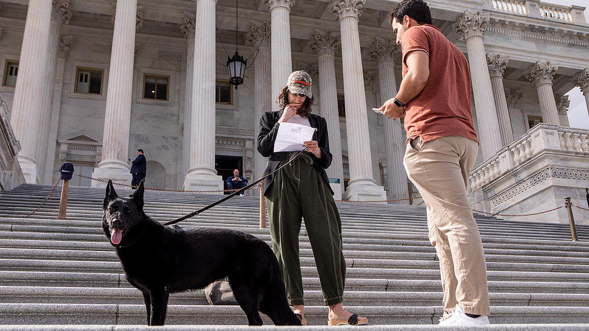 Rep. Marie Gluesenkamp-Perez with dog