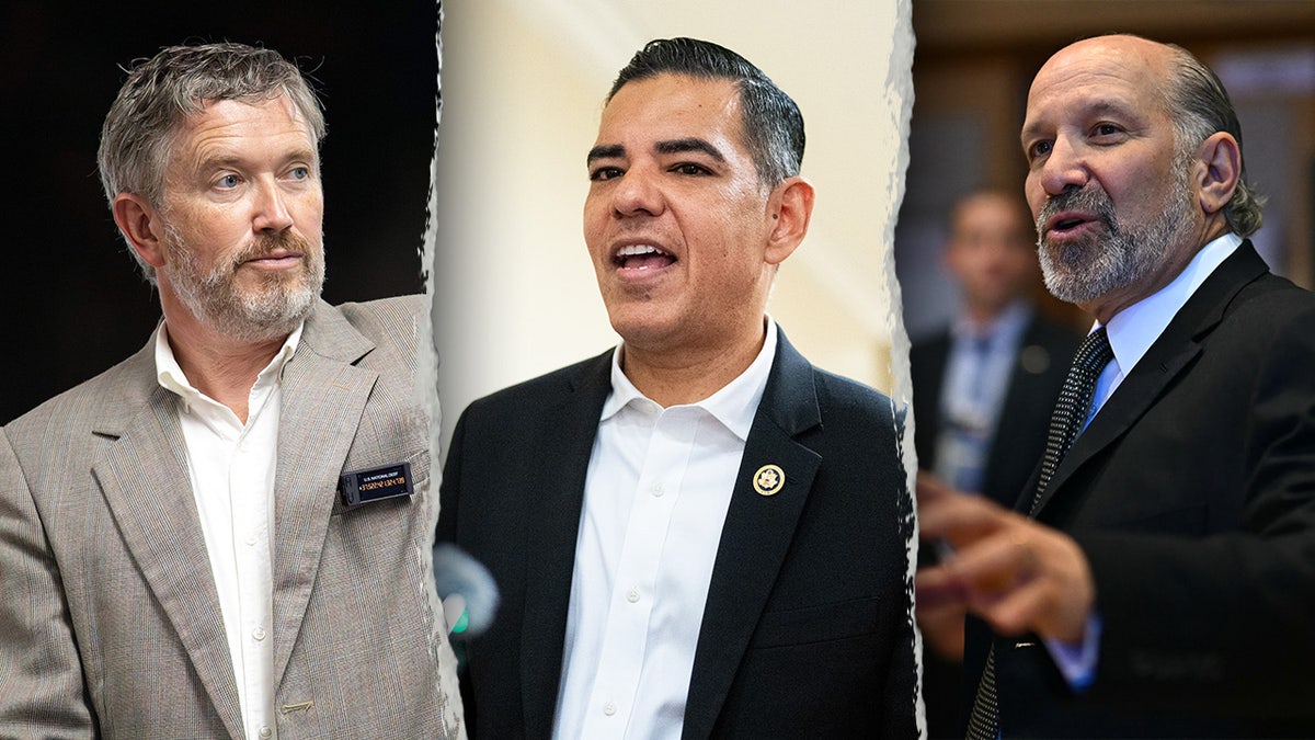 Thomas Massie, Robert Garcia and Howard Lutnick pictured from left to right.