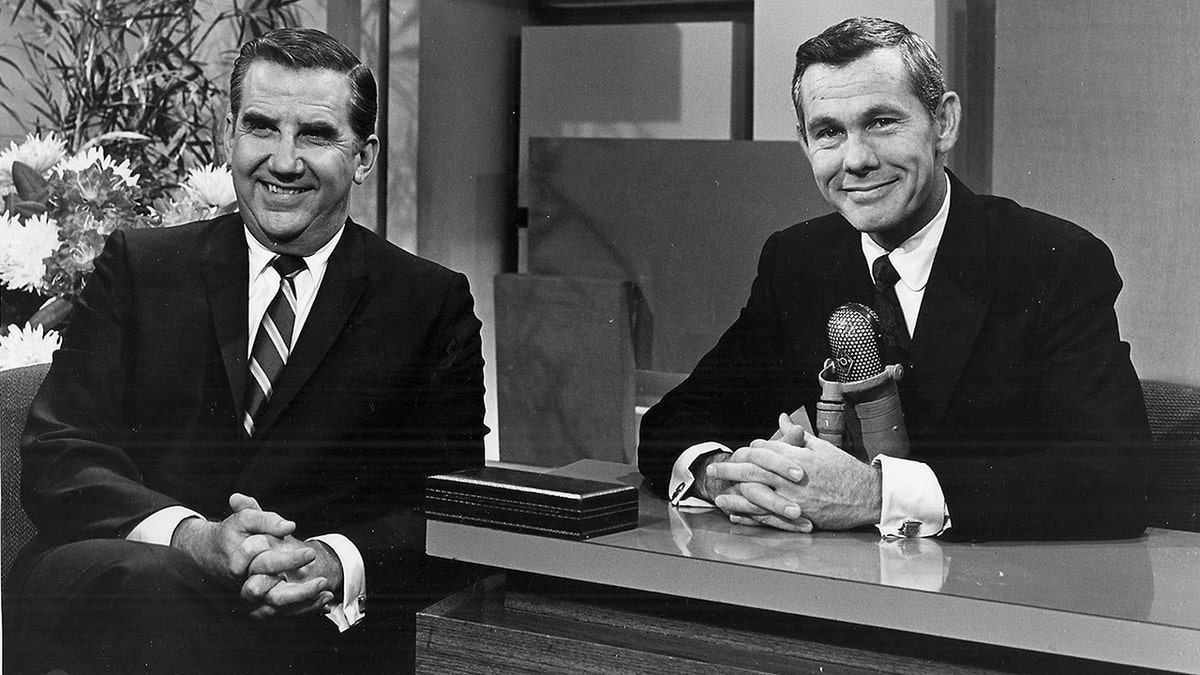 Merv Griffin as a guest on the Johnny Carson Show in January 1991.