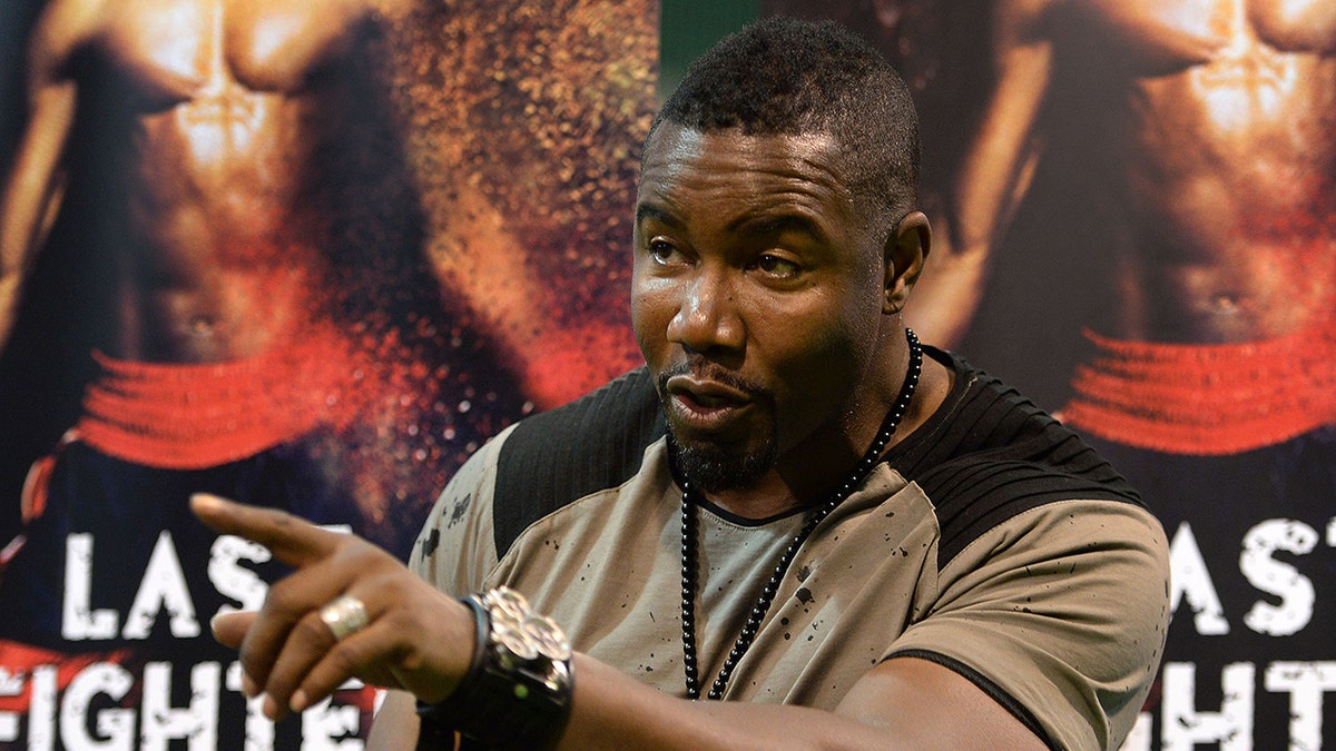 Michael J White promoting the show "The Last Fighter."