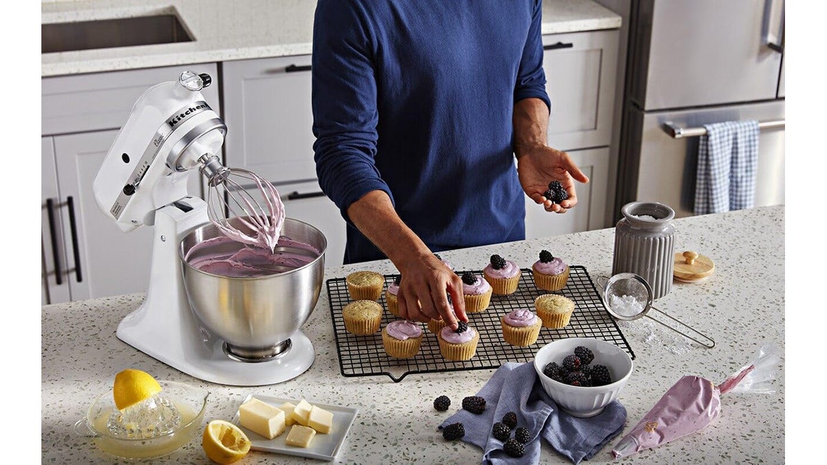 Mix dough for dozens of cookies in one stainless steel bowl.