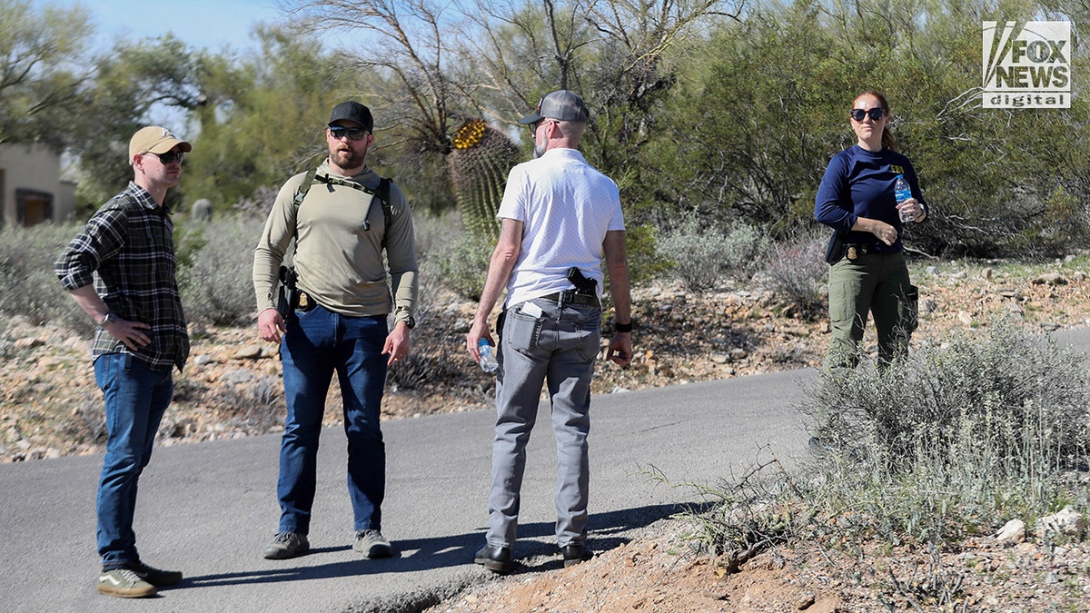 FBI investigators searching for Nancy Guthrie in Catalina Foothills in Tucson, Arizona.