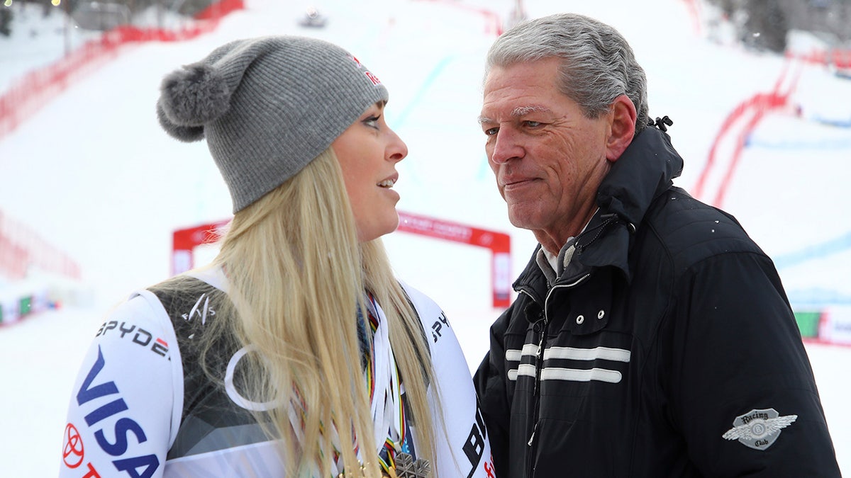 Lindsey Vonn and her father in February 2019