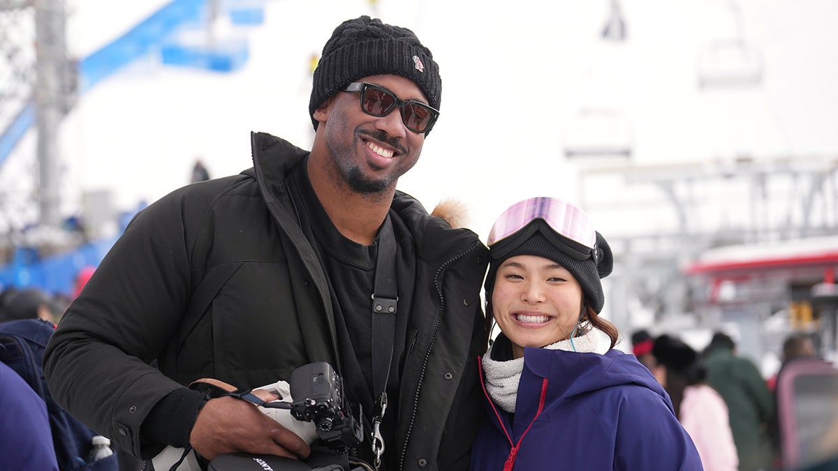 Chloe Kim and Myles Garrett at the Olympics
