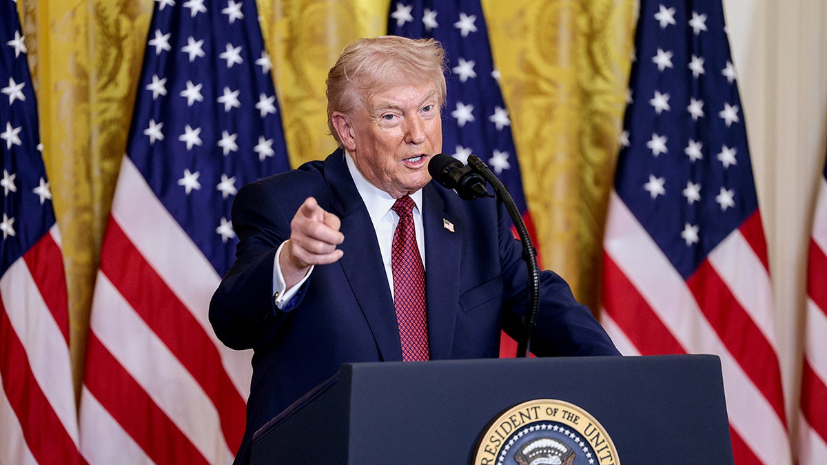 President Trump speaking during coal executive order event