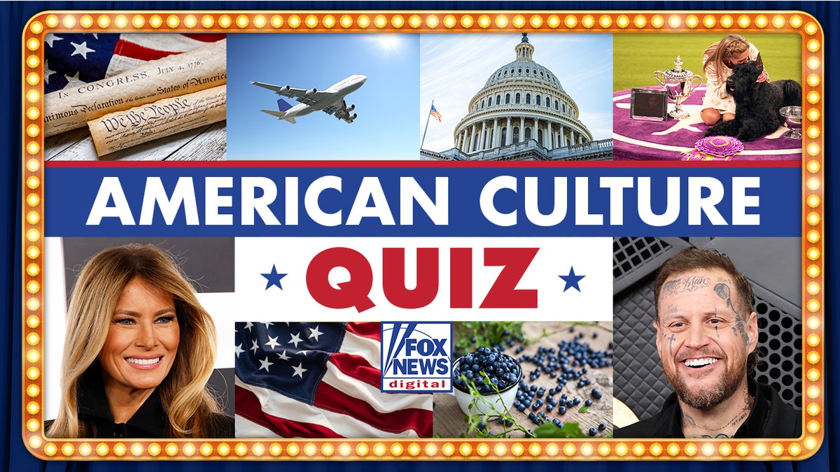 American Culture Quiz, with variety of images displayed in grid
