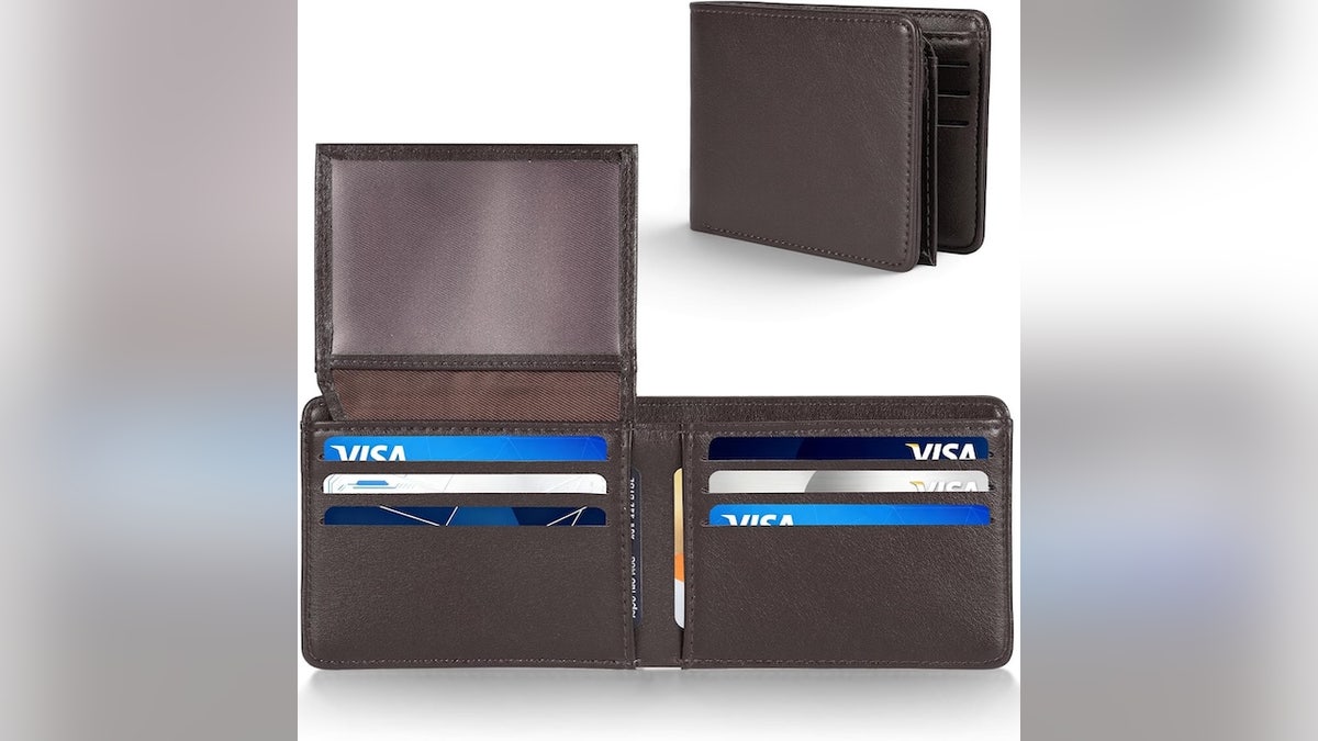 A classic slim wallet with built-in RFID security.