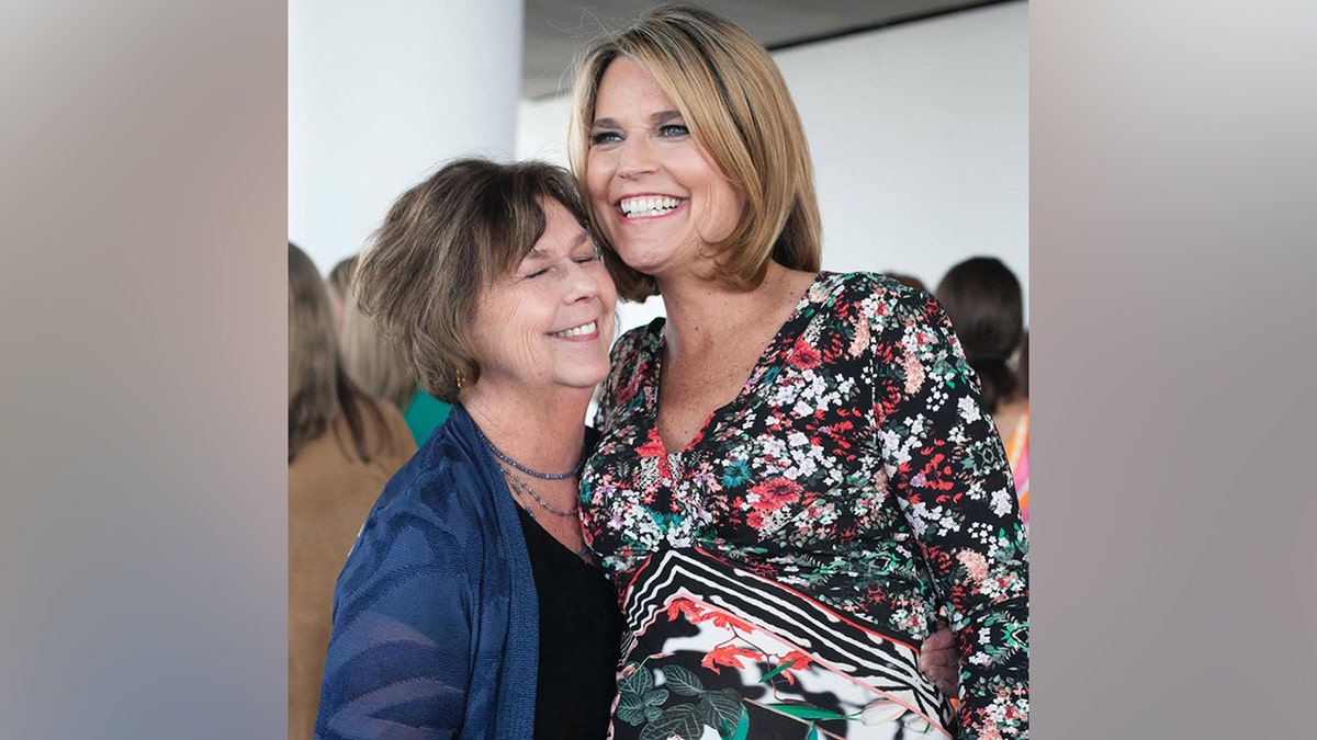 Nancy Guthrie and Savannah Guthrie posing unneurotic  for a photo.