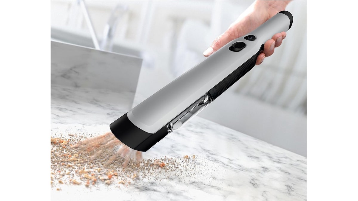 This handheld vacuum keeps couch crumbs under control.