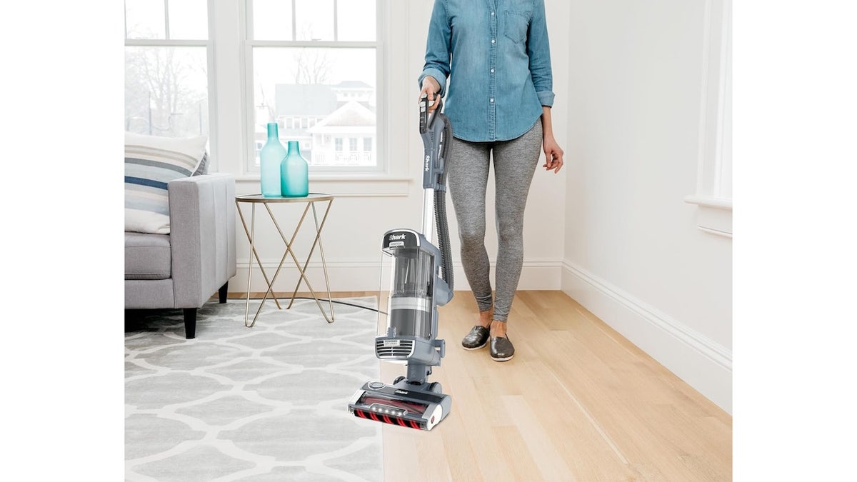 The non-tangling brush clears away messes quickly.