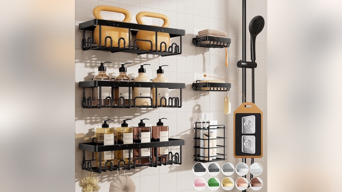 A quick no-drill fix for a crowded shower.