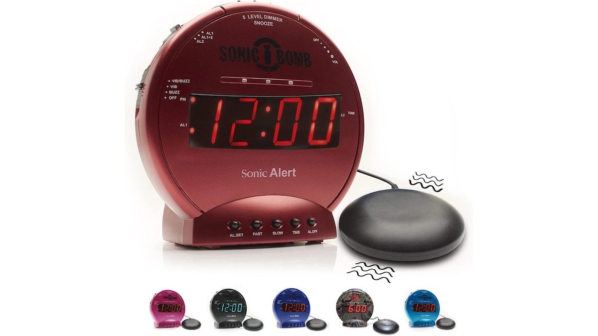 A 113-decibel alarm with bed-shaking vibrations.