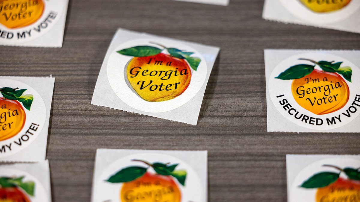 Stickers that say "I'm a Georgia Voter"
