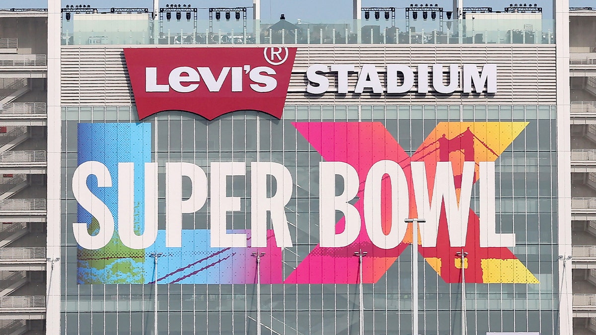 Exterior view of Levi’s Stadium ahead of a major NFL championship event.