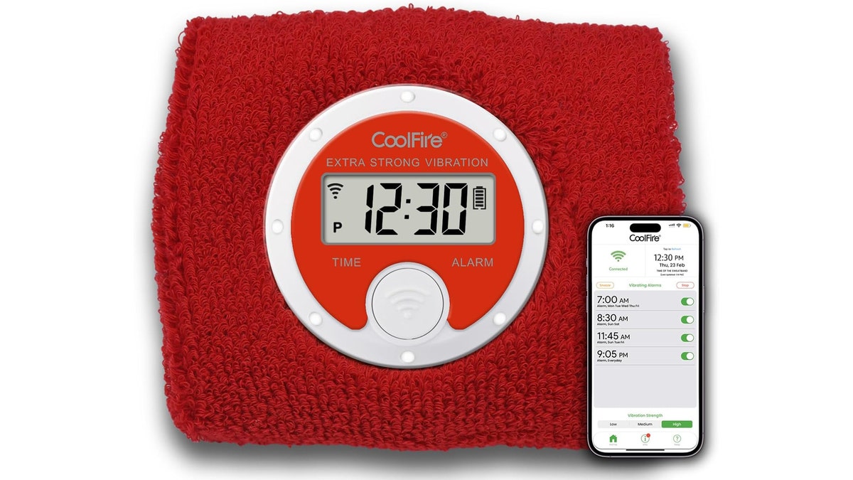 This wrist-worn alarm uses strong vibrations instead of noise.