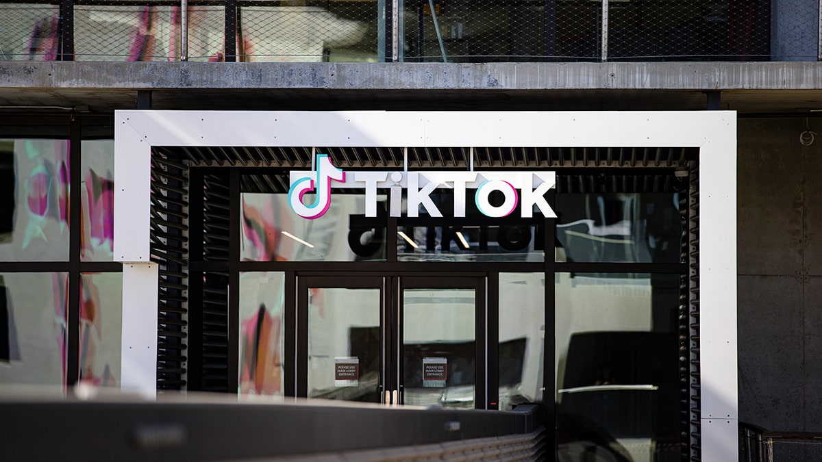 The front entrance of the TikTok building.
