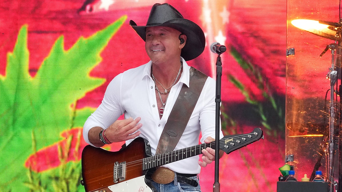 Tim McGraw performing ahead of the MLB Speedway Classic in Bristol, Tennessee in August 2025.