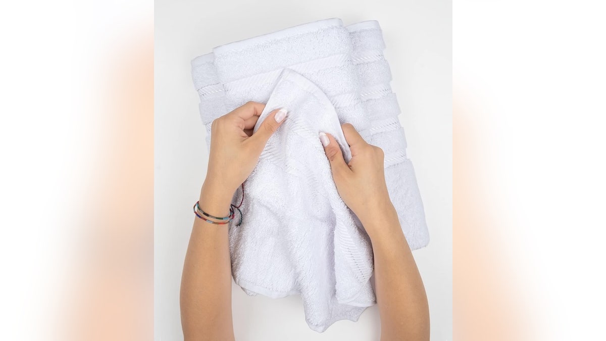 Hotel-quality cotton towels for a linen closet update.