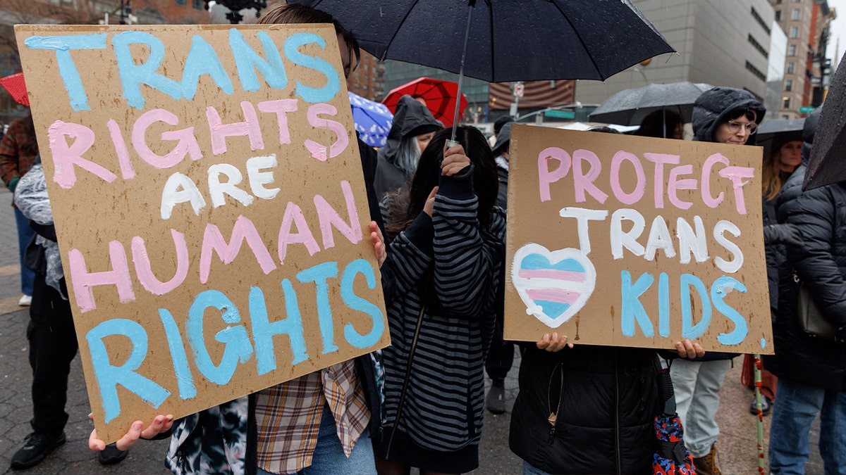 Pro-trans rights protesters