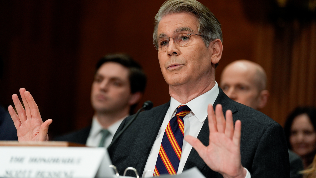 Scott Bessent speaking during a Senate Banking, Housing, and Urban Affairs Committee hearing.