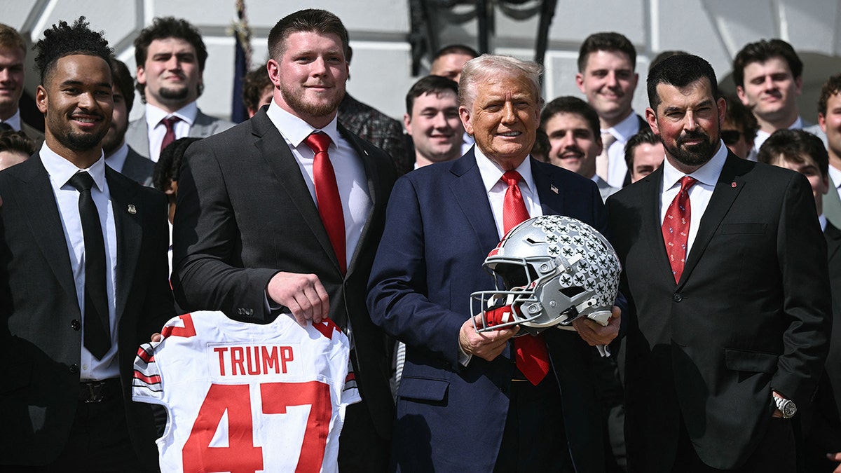 Ohio State football team visits the White House