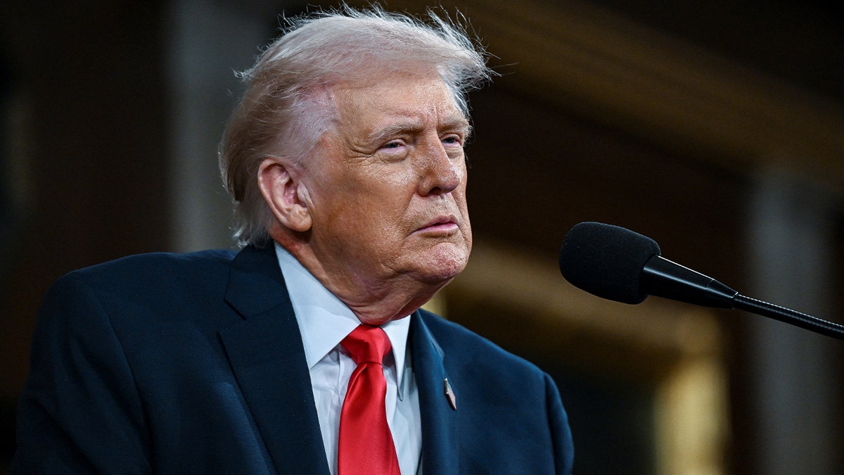 U.S. President Donald J. Trump delivers the first State of the Union address of his second term to a joint session of Congress in the House Chamber of the United States Capitol in Washington, D.C., on Tuesday, February 24, 2026.