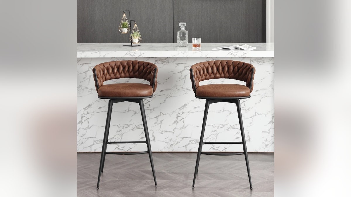 Faux leather brings a refined look to your kitchen.