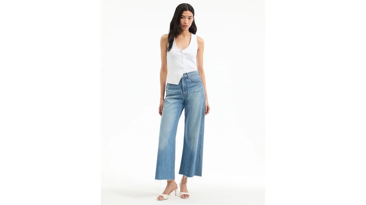 These cropped jeans are steeply discounted.