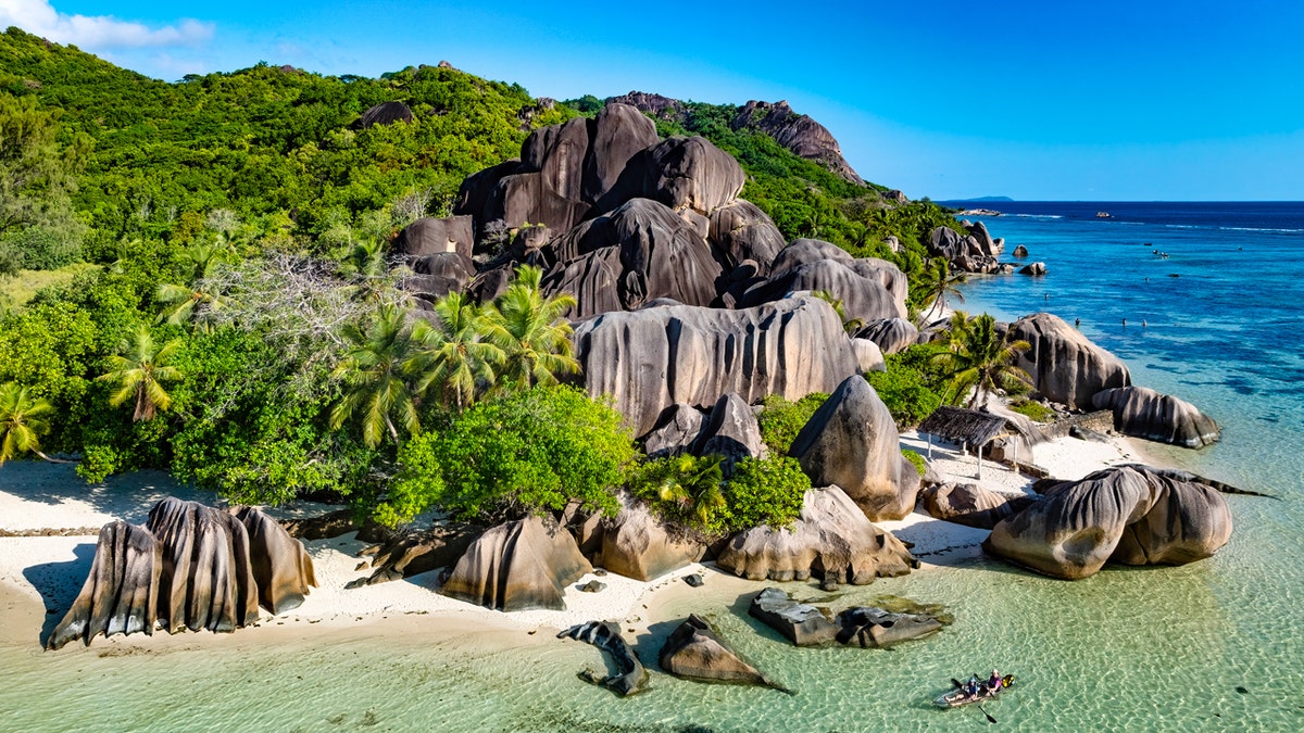 island of Seychelles aerial view