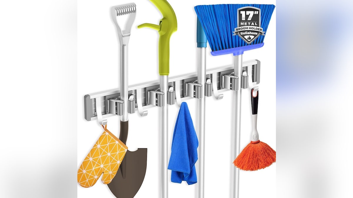 Get brooms and mops off the floor.