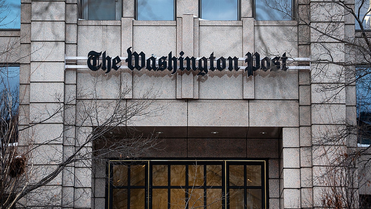 Close up of the Washington Post headquarters entrance Washington, DC