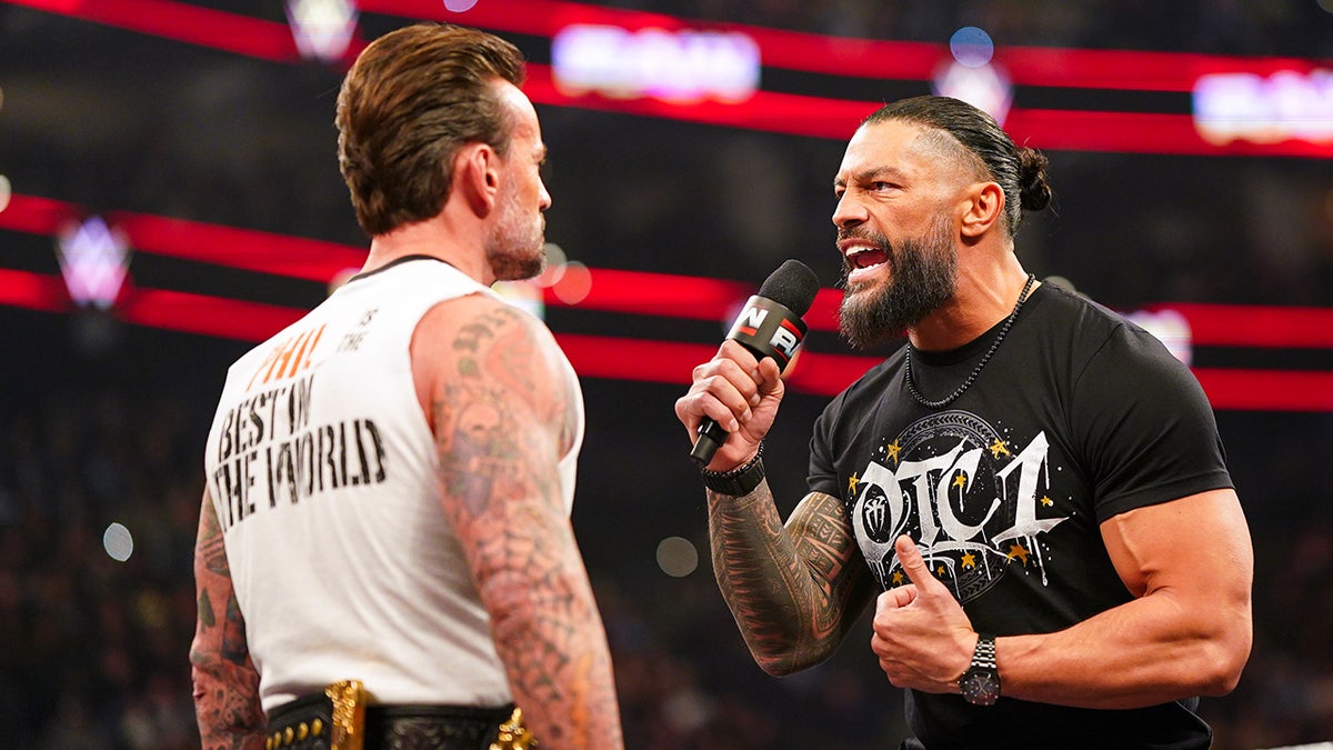 Roman Reigns yells at CM Punk