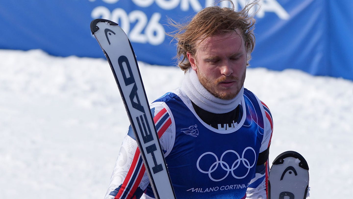 Norwegian skier has epic meltdown after costly error with Olympic gold in sight during slalom event