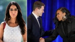 Rep. Lauren Boebert (left); Texas state Rep. James Talarico and U.S. Rep. Jasmine Crockett shaking hands (right)
