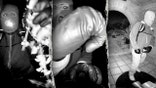 A view from a doorbell camera showing an armed individual outside the residence of Nancy Guthrie in Tucson, Arizona