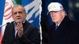 Iranian President Masoud Pezeshkian and President Donald Trump standing together