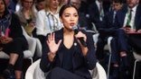 Rep. Alexandria Ocasio-Cortez speaks in Munich.