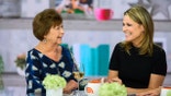 Savannah Guthrie, Nancy Guthrie, and Jenna Bush Hager sitting together on a talk show set.