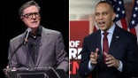 Stephen Colbert and Hakeem Jeffries