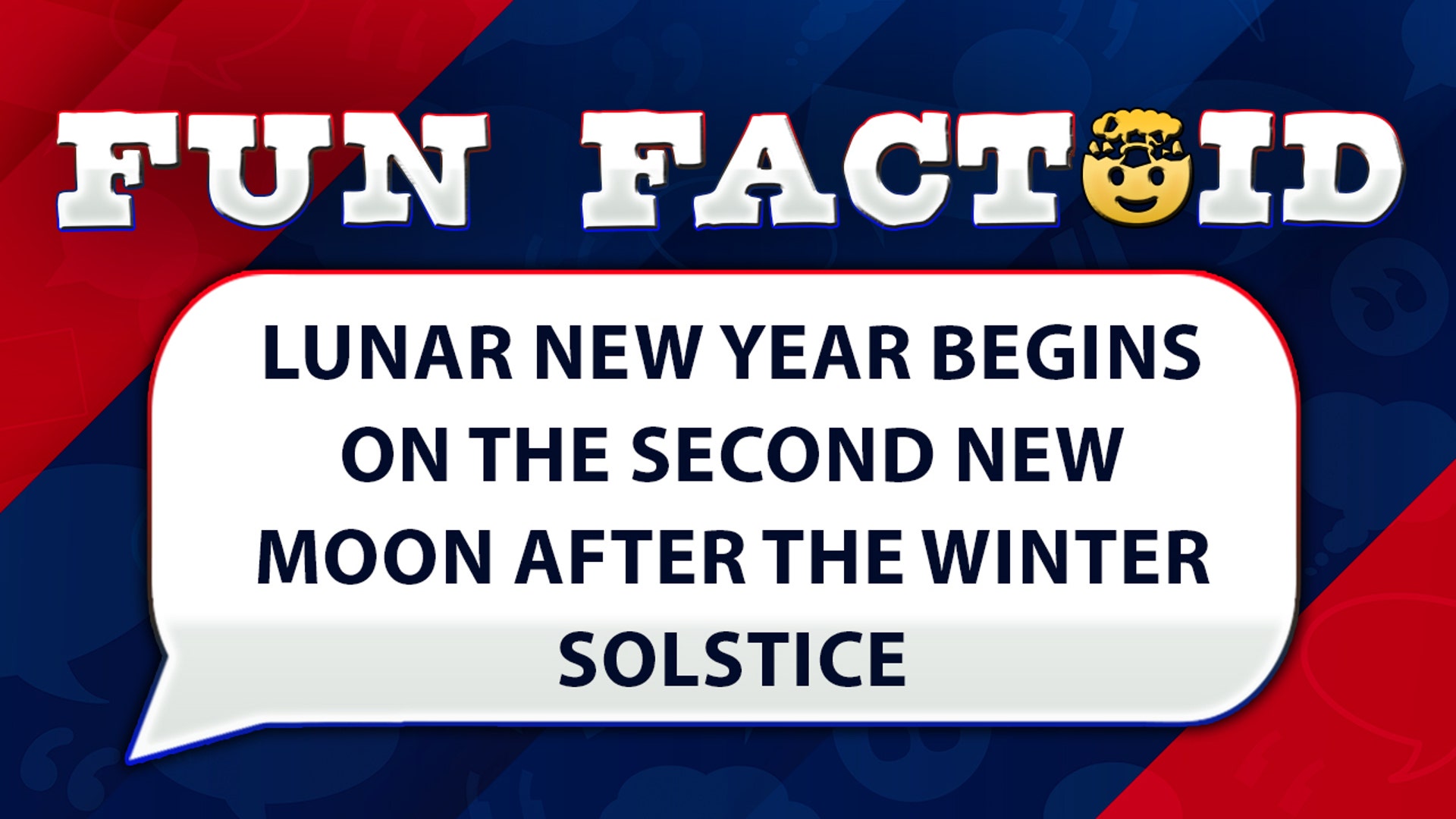 Lunar New Year begins on the second new moon after the winter solstice.