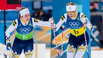 Swedish skier carries broken equipment through snow after epic crash, still medals - Fox News