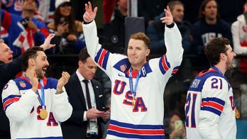 Trump wears US men's hockey star Matthew Tkachuk's gold medal at White House: 'Not giving it back'