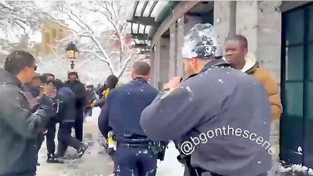 NYPD officers pummeled with snowballs while responding to disorderly group: officials