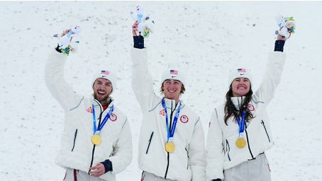 Team USA takes home gold medal in freestyle skiing mixed team aerials at Winter Olympics