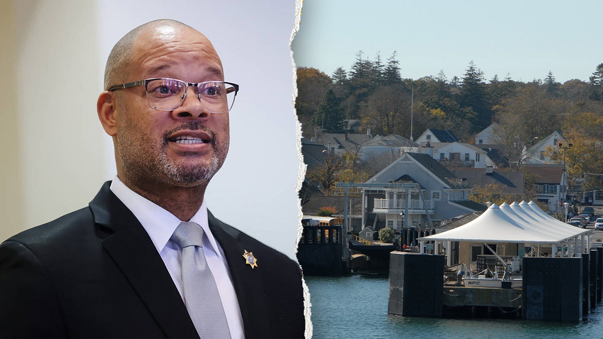 Aaron Ford, left, pictured alongside a dock at Martha's Vineyard, right.