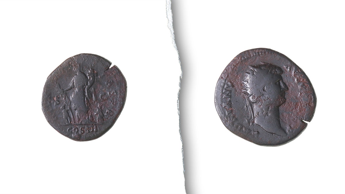 Two Roman coins found at site