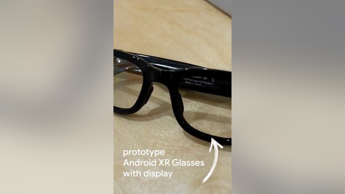 A pair of smart glasses up close