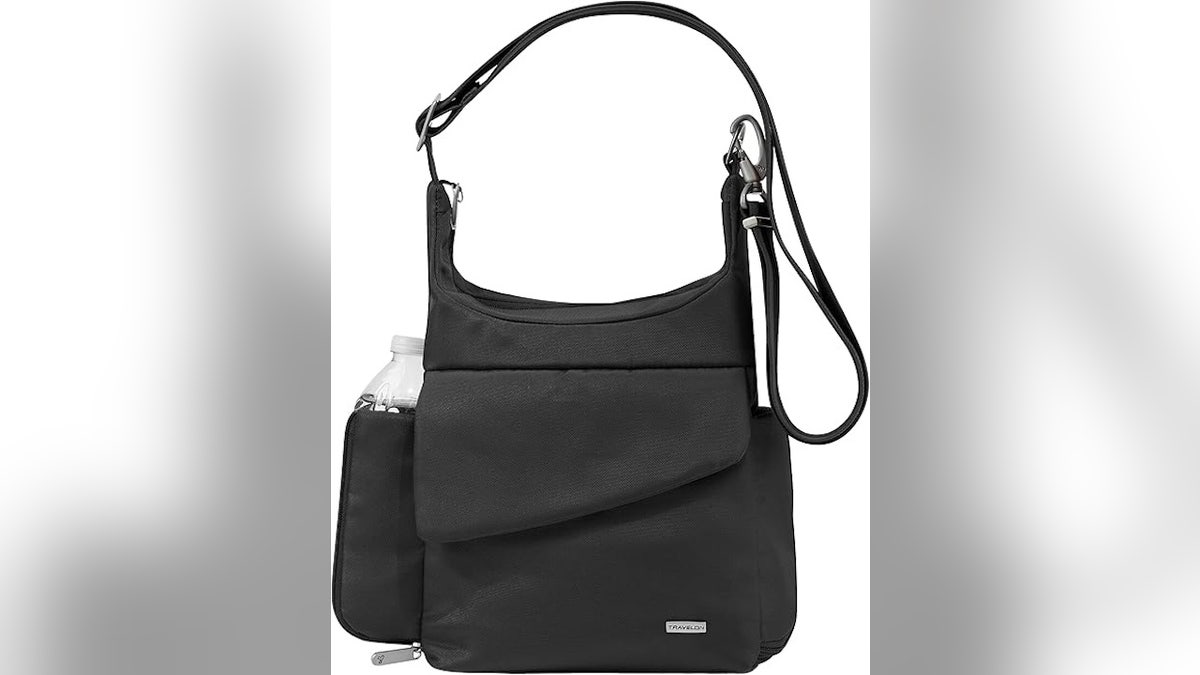 Safely store your valuables in this anti-theft messenger bag.