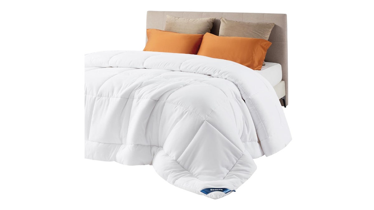 Lightweight down-alternative comforter for year-round use.